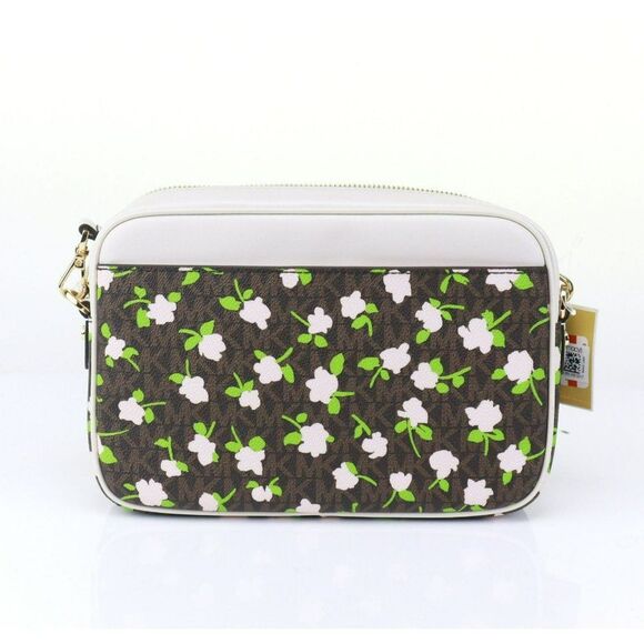 NWT Michael Kors Jet Set Large Floral Charm EW Camera Crossbody Bag Brown - Picture 11 of 16